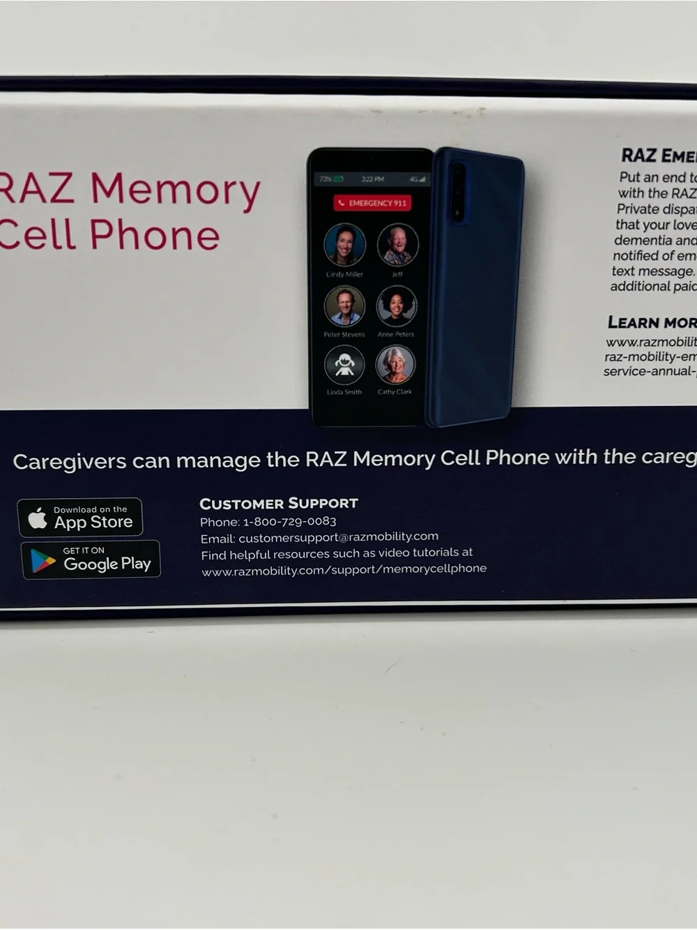 RAZ Memory Phone - Blue - for dementia patients